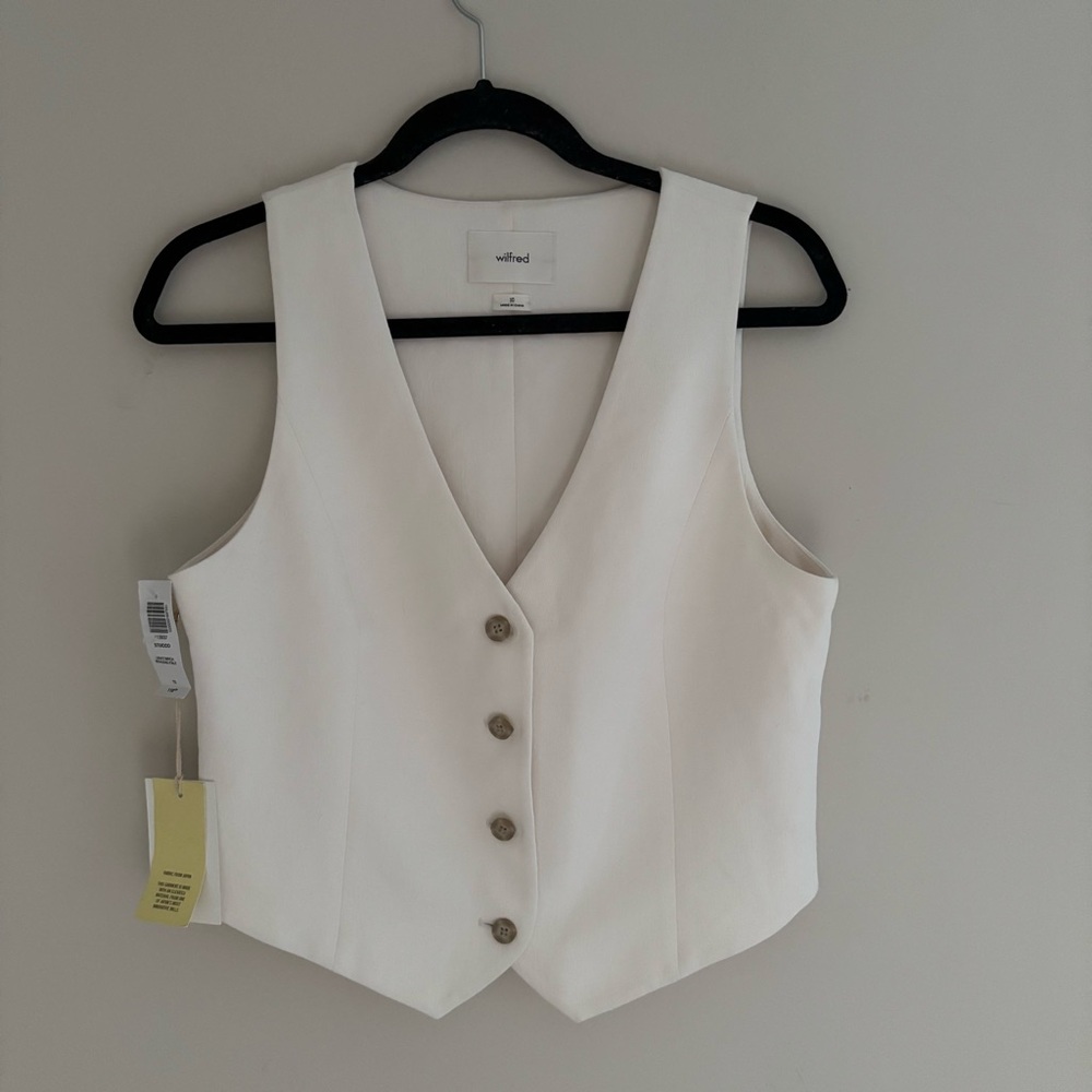 NWT Wilfred Aritia White Buttoned Vest